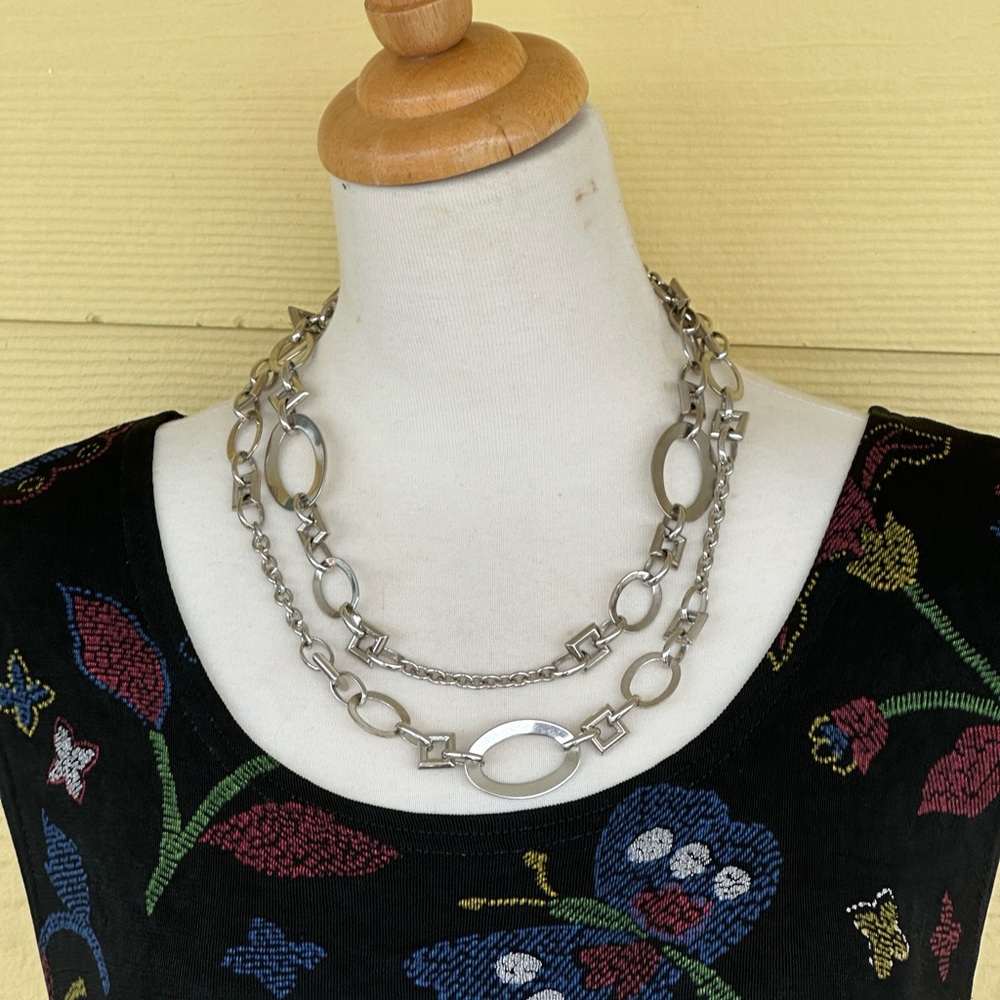Lia Sophia Silver Chain Convertible Necklace or Belt 44” Statement